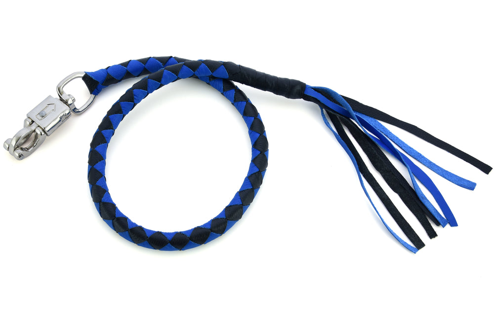 GBW205 Leather Biker Whip-Blue/Black