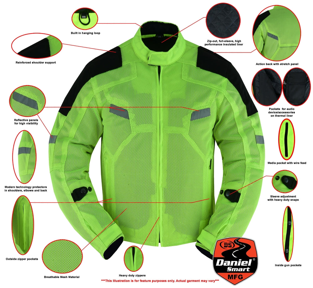 DS765 Mens Performance Mesh Jacket - High Vis