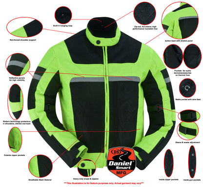 DS763 Mens Racer Mesh Jacket - High Vis