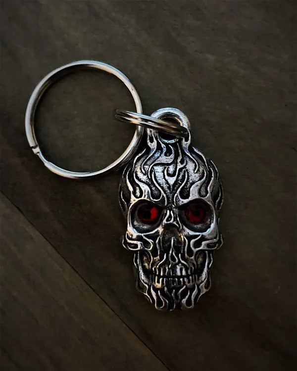 BBK-11 Flame Skull Diamond Keychain