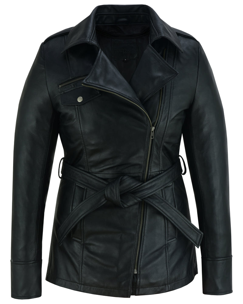 Elan Womens Leather Jacket Black