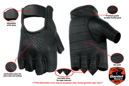 DS14 Perforated Fingerless Glove