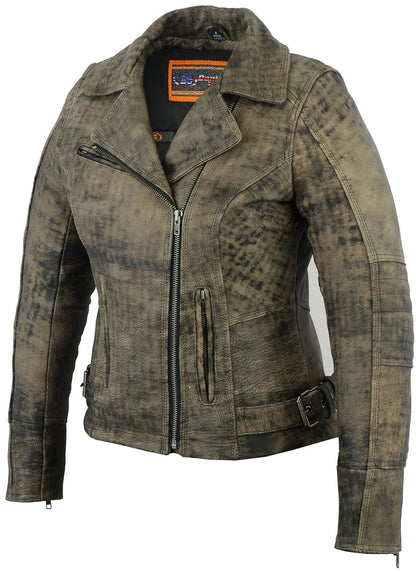 DS836 Womens Updated Stylish Antique Brown M/C Jacket