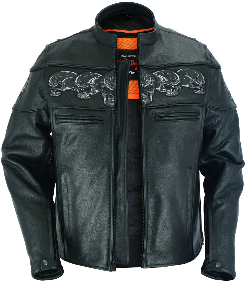 DS700 Men's Scooter Jacket w/Reflective Skulls