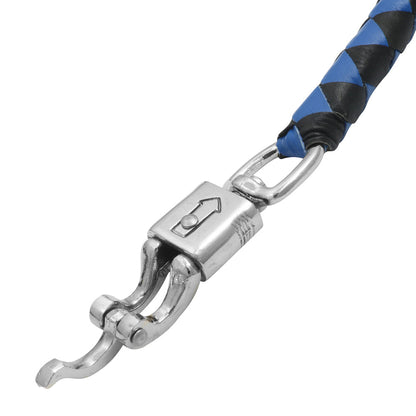 GBW210B Leather Biker Whip-Blue/Black W / Black Pool Ball