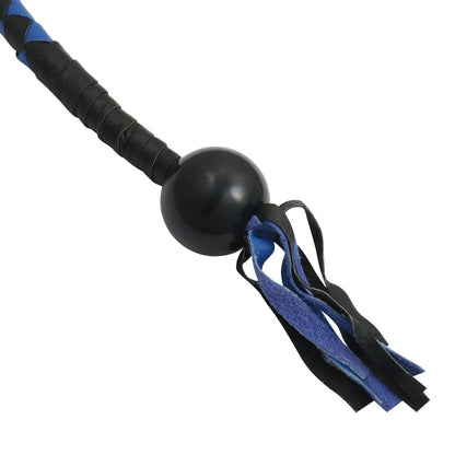 GBW210B Leather Biker Whip-Blue/Black W / Black Pool Ball