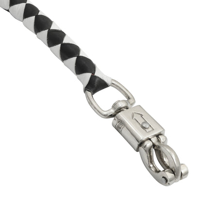 GBW212B Leather Biker Whip-White/black W / White Pool Ball