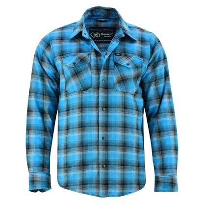 DS4683 Flannel Shirt - Blue and Black Shaded