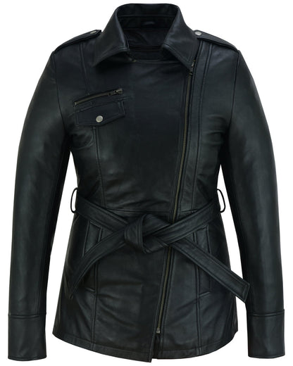 Elan Womens Leather Jacket Black