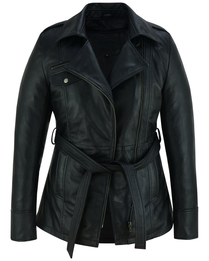 Elan Womens Leather Jacket Black