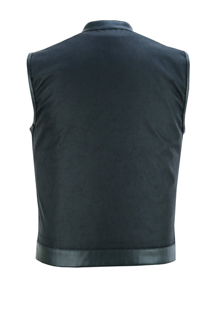 DS689 Concealed Snap Closure, Textile Material, Scoop Collar & Hidden