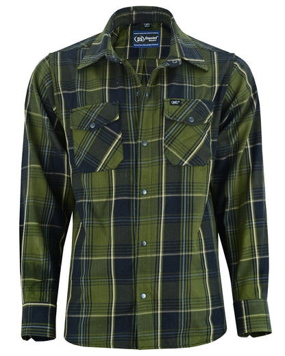 Olive Essence Men's Green Flannel Shirt