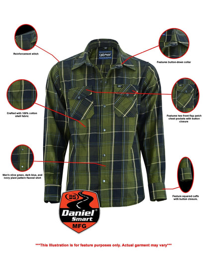 Olive Essence Men's Green Flannel Shirt