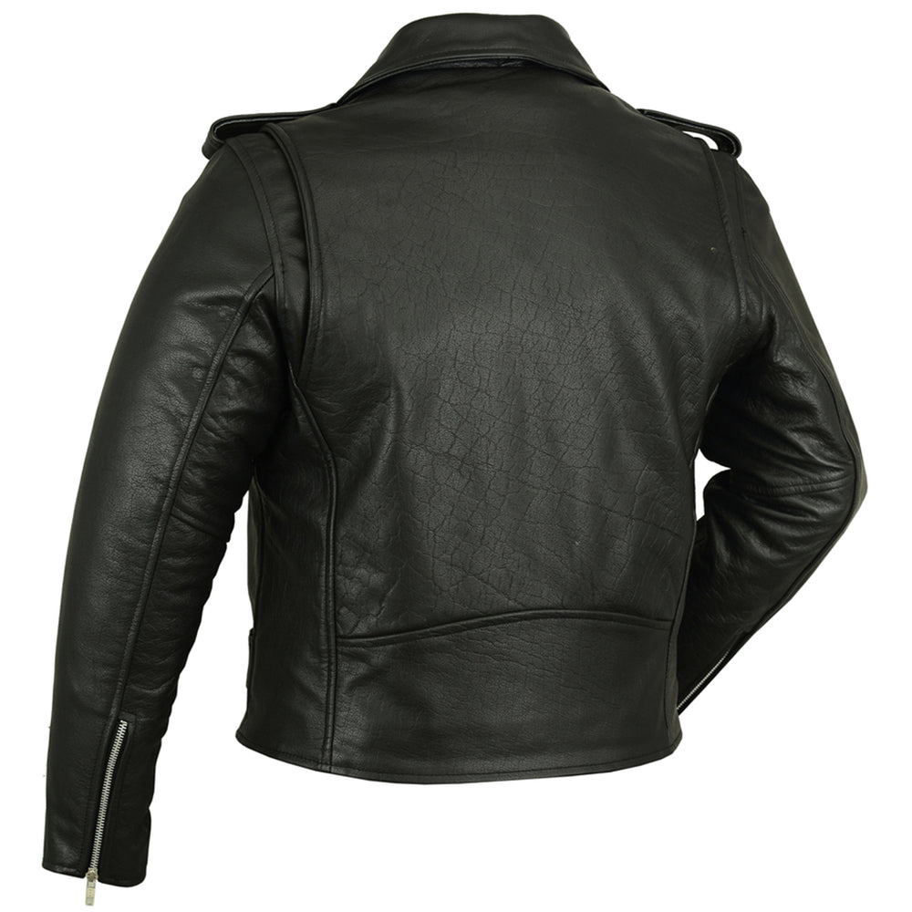 DS730 Men's Classic Plain Side Police Style M/C Jacket