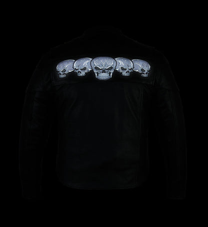 DS700 Men's Scooter Jacket w/Reflective Skulls