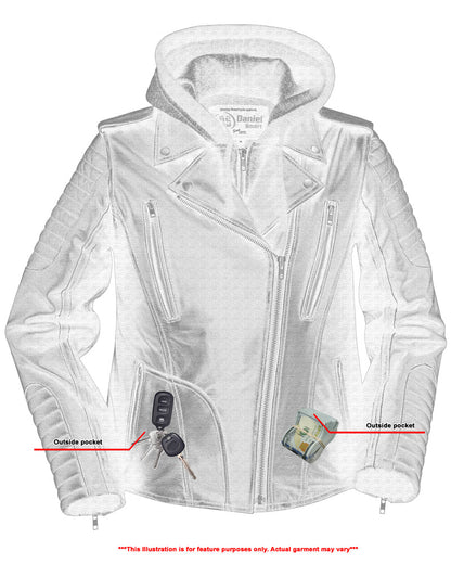 DS877 Women's M/C Jacket with Rub-Off Finish