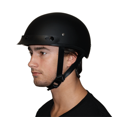 D1-ANS D.O.T. DAYTONA SKULL CAP W/O VISOR - HI-GLOSS BLACK