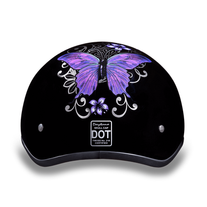 D6-B D.O.T. DAYTONA SKULL CAP - W/ BUTTERFLY