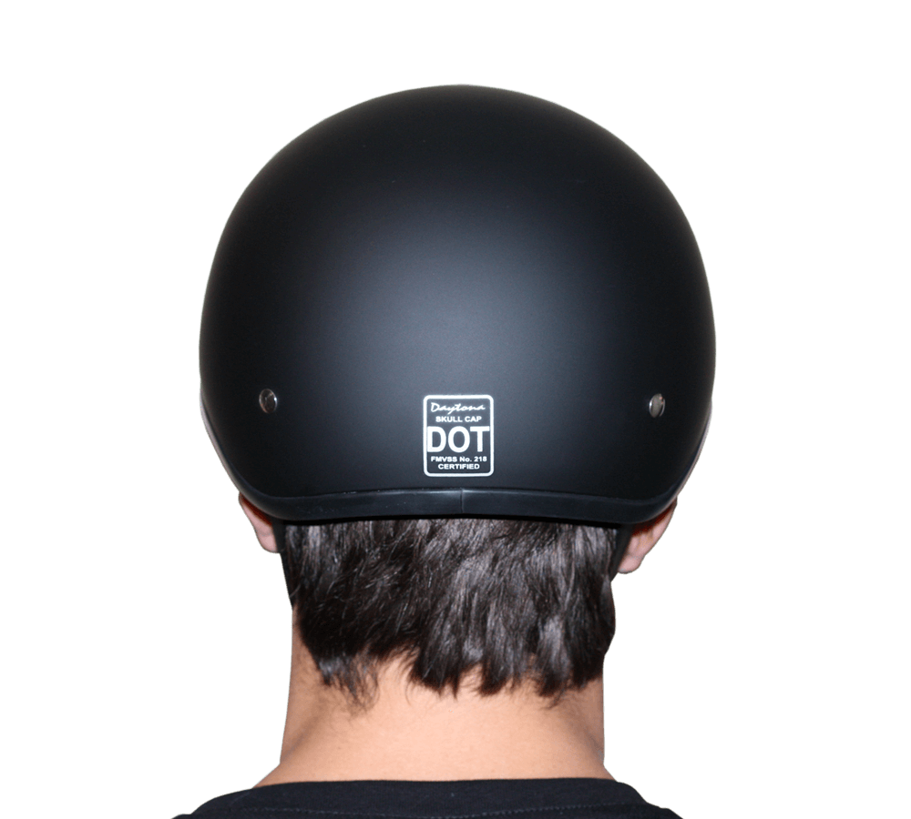 D6-G DOT Approved Daytona Motorcycle Half Face Helmet - Skull Cap Graphics for Men & Women, Scooters, ATVs, UTVs & Choppers - W/ Guns