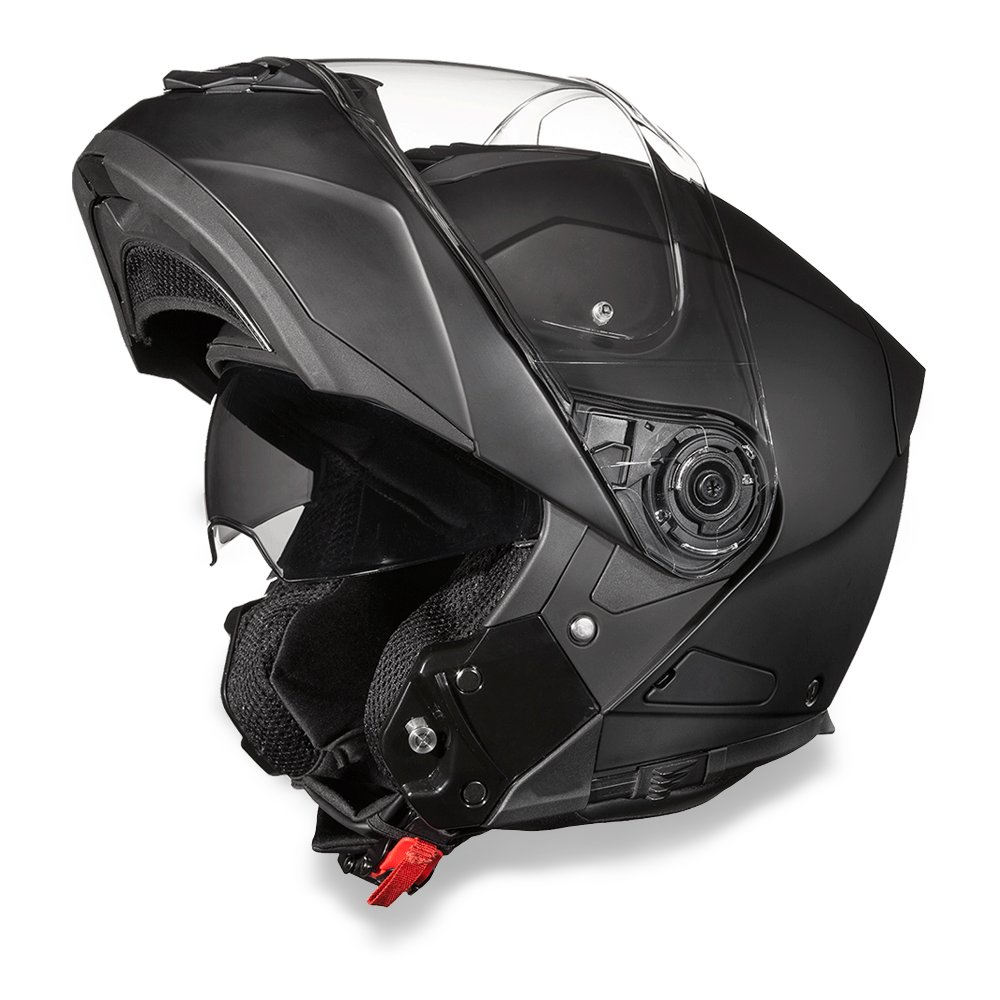 MG1-B Daytona Glide Modular Motorcycle Helmet - DOT Approved, Bluetooth Ready, Dual Visor, Men/Women/Youth - Dull Black