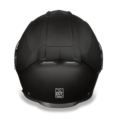 MG1-B Daytona Glide Modular Motorcycle Helmet - DOT Approved, Bluetooth Ready, Dual Visor, Men/Women/Youth - Dull Black