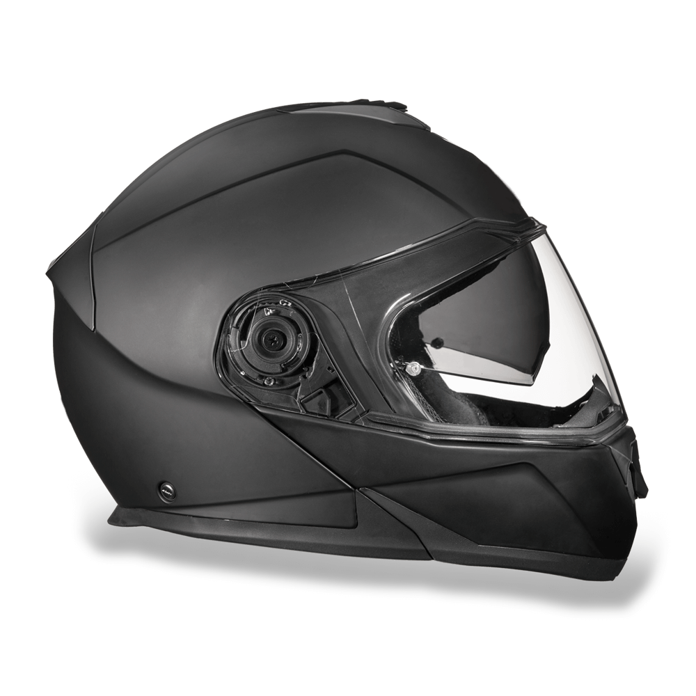 MG1-B Daytona Glide Modular Motorcycle Helmet - DOT Approved, Bluetooth Ready, Dual Visor, Men/Women/Youth - Dull Black