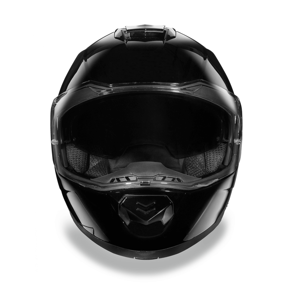 MG1-A Daytona Glide Modular Motorcycle Helmet - DOT Approved, Bluetooth Ready, Dual Visor, Men/Women/Youth - Hi-Gloss Black