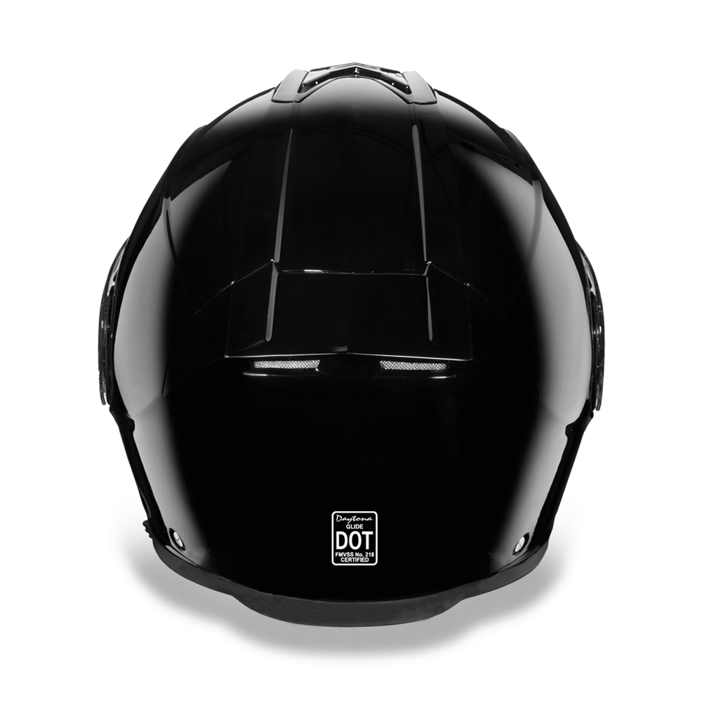 MG1-A Daytona Glide Modular Motorcycle Helmet - DOT Approved, Bluetooth Ready, Dual Visor, Men/Women/Youth - Hi-Gloss Black