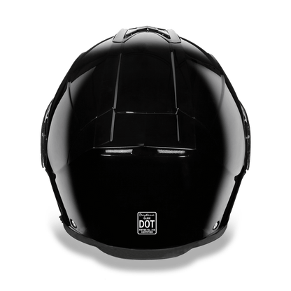 MG1-A Daytona Glide Modular Motorcycle Helmet - DOT Approved, Bluetooth Ready, Dual Visor, Men/Women/Youth - Hi-Gloss Black