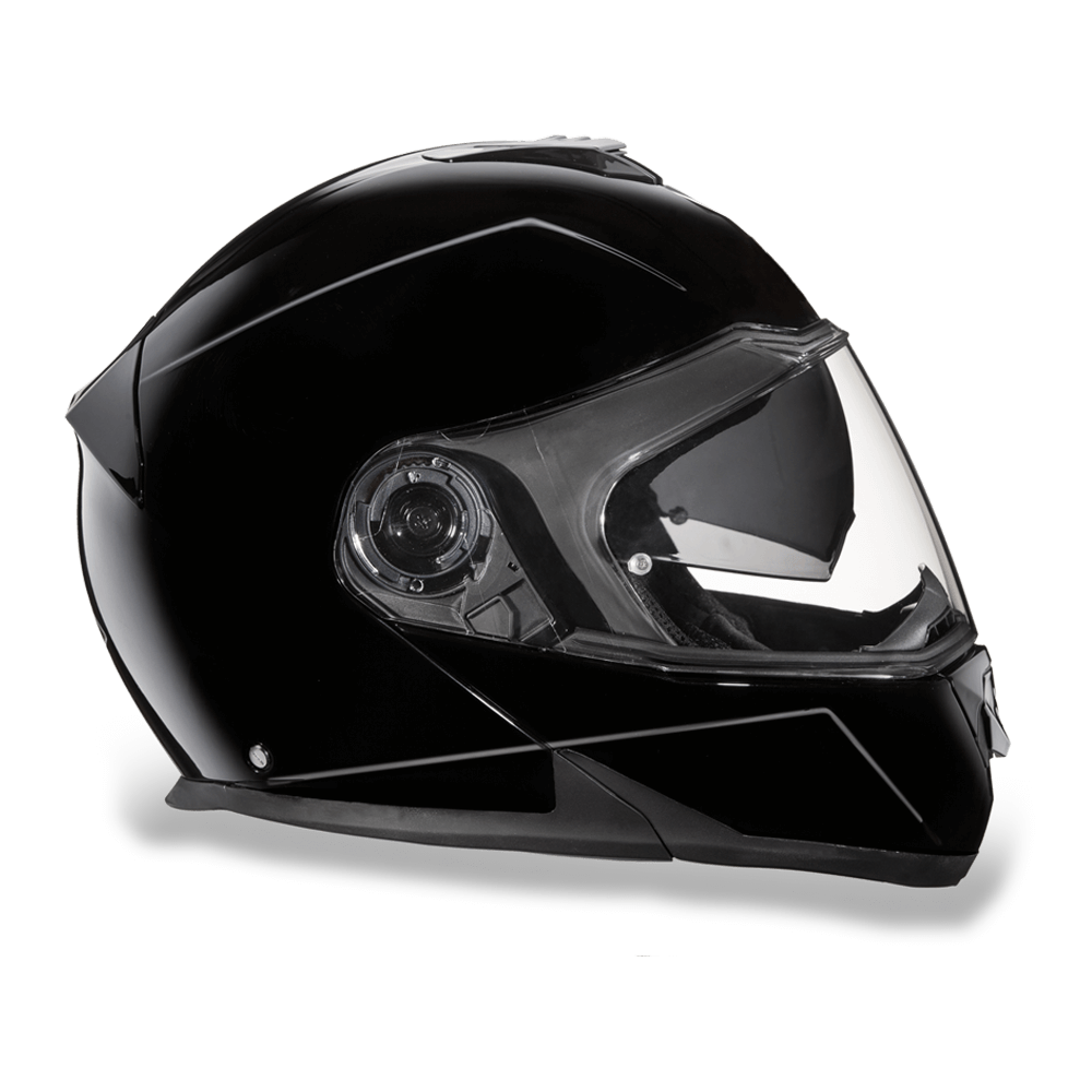 MG1-A Daytona Glide Modular Motorcycle Helmet - DOT Approved, Bluetooth Ready, Dual Visor, Men/Women/Youth - Hi-Gloss Black