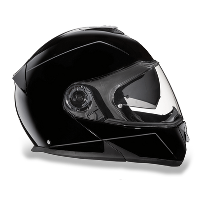 MG1-A Daytona Glide Modular Motorcycle Helmet - DOT Approved, Bluetooth Ready, Dual Visor, Men/Women/Youth - Hi-Gloss Black