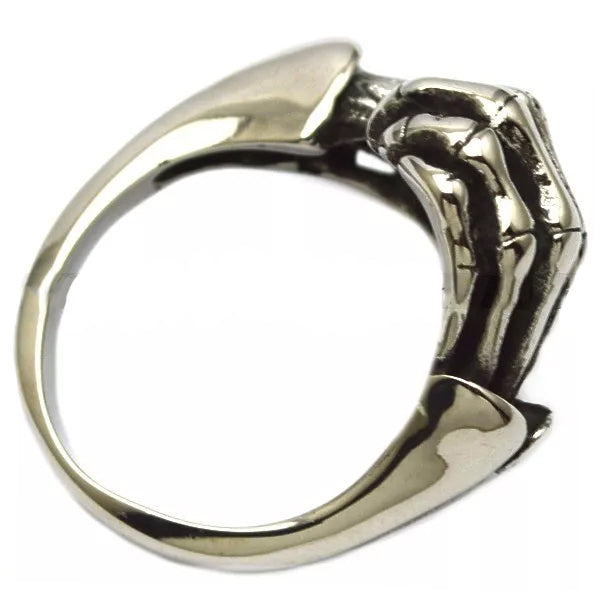 R3002 Stainless Steel Skull Fingers Biker Ring