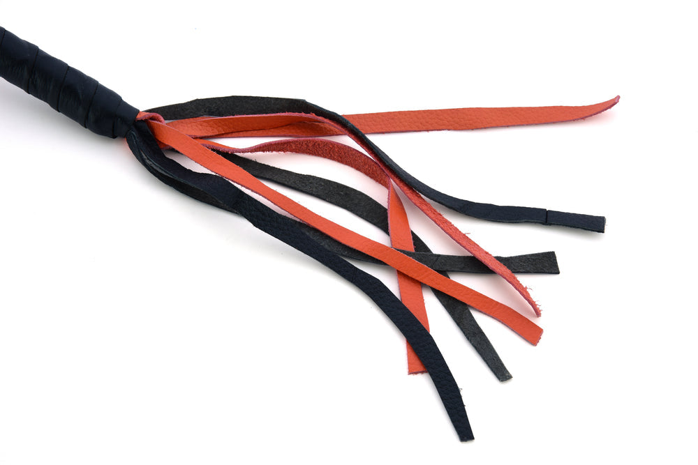 GBW202 Leather Biker Whip-Orange/Black