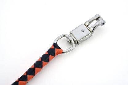 GBW202 Leather Biker Whip-Orange/Black