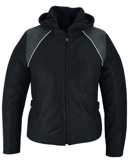 DS867 Womens Mesh 3-in-1 Riding Jacket (Black/Black Tone Reflective)