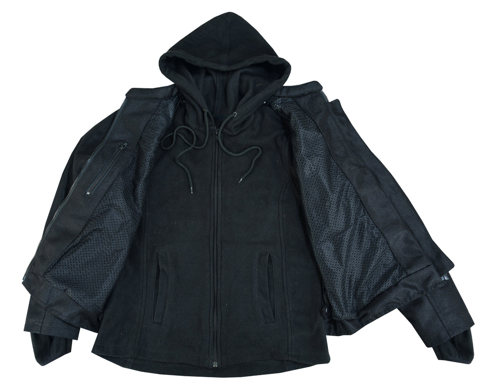 DS867 Womens Mesh 3-in-1 Riding Jacket (Black/Black Tone Reflective)