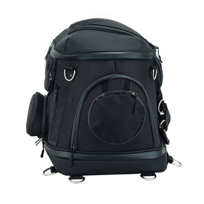 DS388 Daniel Smart Black Heavy Duty Textile Motorcycle Pet Carrier Si