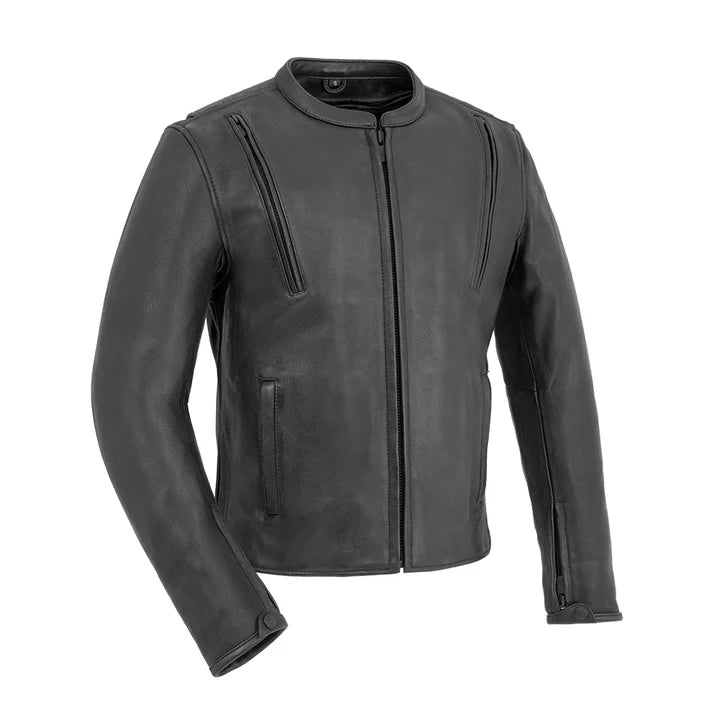 FIM271CPMZ-BLK-Revolt Men's Motorcycle Leather Jacket