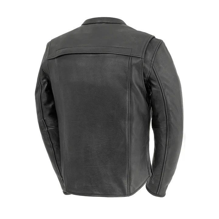 FIM271CPMZ-BLK-Revolt Men's Motorcycle Leather Jacket