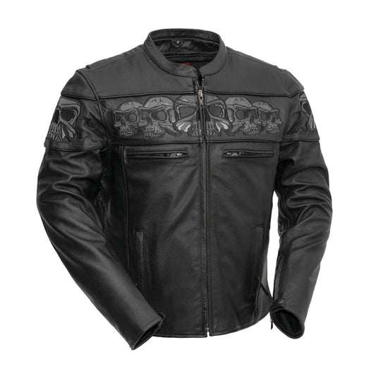 FIM243CSLZ-Savage Skulls Men's Motorcycle Leather Jacket