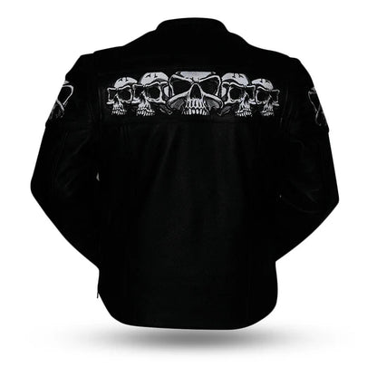 FIM243CSLZ-Savage Skulls Men's Motorcycle Leather Jacket