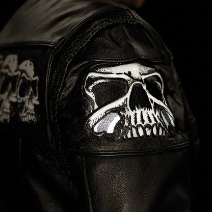 FIM243CSLZ-Savage Skulls Men's Motorcycle Leather Jacket