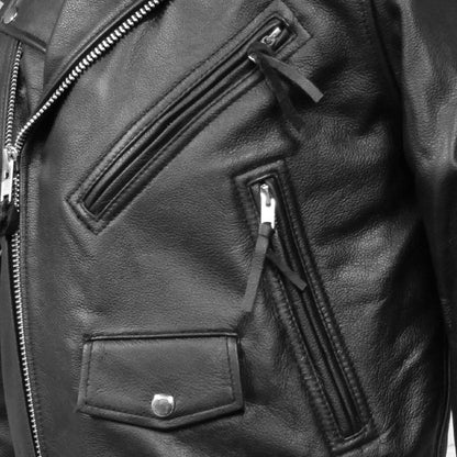 FMM200BMP-BLK-Superstar Men's Motorcycle Leather Jacket