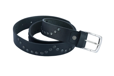 BLT2014 Super Cool Curved Pattern Studded Leather Belt