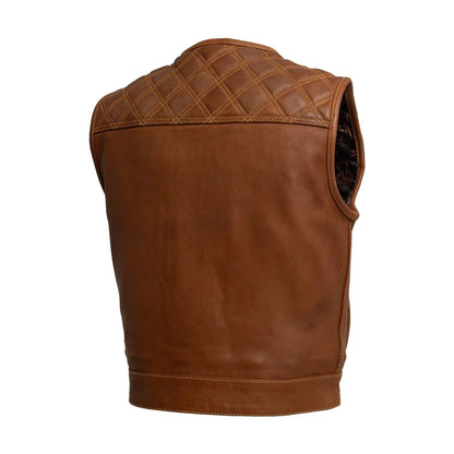 CUS6029LRD-COG-Timber Men's motorcycle leather vest (limited edition)