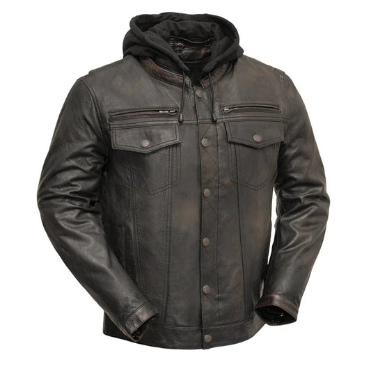 FIM276SDTZ-Vendetta Men's Motorcycle Leather Jacket