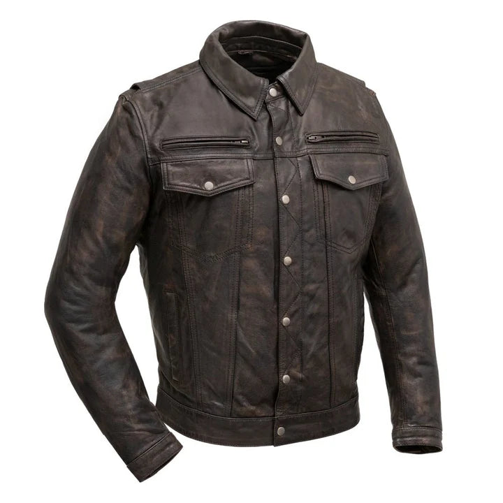 FIM280SDCZ-Villain Men's Motorcycle Leather Jacket